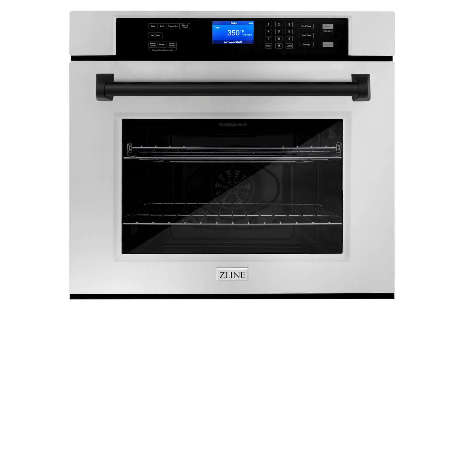 ZLINE 30 in. Autograph Edition Electric Single Wall Oven with Self Clean and True Convection in Stainless Steel and Matte Black Accents (AWSZ-30-MB)