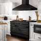ZLINE 60 in. 7.4 cu. ft. Legacy Dual Fuel Range with 9 Burner Gas Cooktop and 2 Electric Convection Ovens in Black Stainless Steel, Open Box-Great Condition