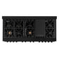 ZLINE 60 in. 7.4 cu. ft. Legacy Dual Fuel Range with 9 Burner Gas Cooktop and 2 Electric Convection Ovens in Black Stainless Steel, Open Box-Great Condition