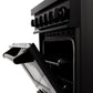 ZLINE 24 in. 2.8 cu. ft. Legacy Dual Fuel Range with Gas Cooktop and Electric Convection Oven in Black Stainless Steel with 4 Brass Burners, Open Box-Good Condition