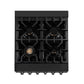 ZLINE 24 in. 2.8 cu. ft. Legacy Dual Fuel Range with Gas Cooktop and Electric Convection Oven in Black Stainless Steel with 4 Brass Burners, Open Box-Good Condition