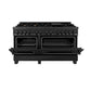 ZLINE 60 in. 7.4 cu. ft. Legacy Dual Fuel Range with Gas Cooktop and 2 Electric Convection Ovens in Black Stainless Steel with 8 Brass Burners, Open Box-Great Condition