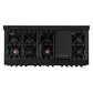 ZLINE 60 in. 7.4 cu. ft. Legacy Dual Fuel Range with Gas Cooktop and 2 Electric Convection Ovens in Black Stainless Steel with 8 Brass Burners, Open Box-Good Condition