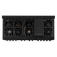 ZLINE 60 in. 7.4 cu. ft. Legacy Dual Fuel Range with Gas Cooktop and 2 Electric Convection Ovens in Black Stainless Steel with 8 Brass Burners, Open Box-Great Condition