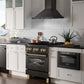ZLINE Autograph Edition 30 in. 4.0 cu. ft. Legacy Dual Fuel Range with 4 Burner Gas Cooktop and Electric Convection Oven in Black Stainless Steel and Champagne Bronze Accents, Open Box-Good Condition