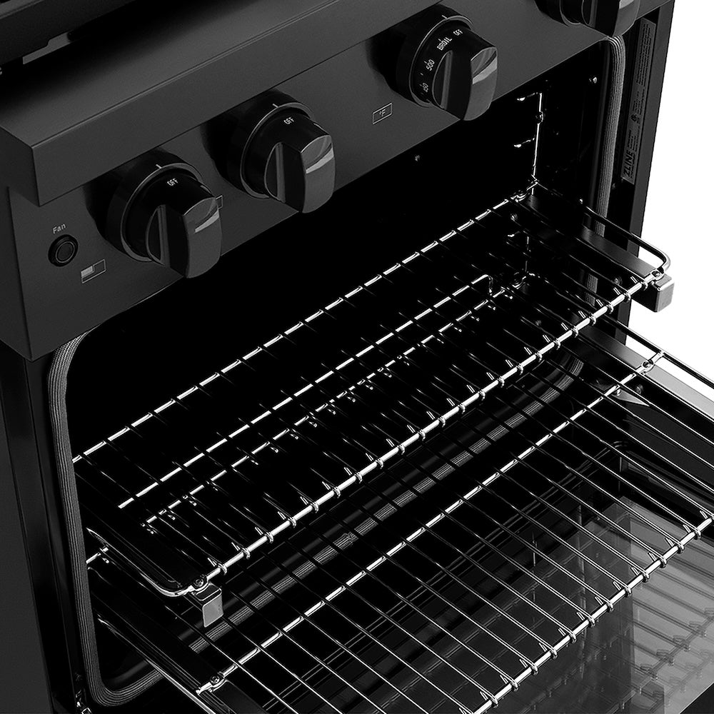 ZLINE 30 in. 4.2 cu. ft. Paramount Dual Fuel Range with 4 Burner DuoPro™ Cooktop and Electric Convection Oven in Black Stainless Steel, Open Box-Good Condition