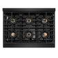ZLINE 36 in. 5.2 cu. ft. Paramount Dual Fuel Range with 6 Burner DuoPro™ Cooktop and Electric Convection Oven in Black Stainless Steel, Open Box-Good Condition