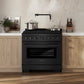 ZLINE 36 in. 5.2 cu. ft. Paramount Dual Fuel Range with 6 Burner DuoPro™ Cooktop and Electric Convection Oven in Black Stainless Steel, Open Box-Good Condition