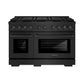 ZLINE 48 in. 6.7 cu. ft. Paramount Dual Fuel Range with 8 Burner DuoPro™ Cooktop and Dual Ovens in Black Stainless Steel, Open Box-Good Condition