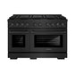 ZLINE 48 in. 6.7 cu. ft. Paramount Dual Fuel Range with 8 Burner DuoPro™ Cooktop and Dual Ovens in Black Stainless Steel, Open Box-Great Condition