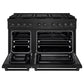 ZLINE 48 in. 6.7 cu. ft. Paramount Dual Fuel Range with 8 Burner DuoPro™ Cooktop and Dual Ovens in Black Stainless Steel, Open Box-Good Condition