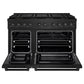 ZLINE 48 in. 6.7 cu. ft. Paramount Dual Fuel Range with 8 Burner DuoPro™ Cooktop and Dual Ovens in Black Stainless Steel, Open Box-Great Condition