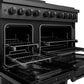 ZLINE 48 in. 6.7 cu. ft. Paramount Dual Fuel Range with 8 Burner DuoPro™ Cooktop and Dual Ovens in Black Stainless Steel, Open Box-Good Condition