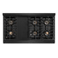 ZLINE 48 in. 6.7 cu. ft. Paramount Dual Fuel Range with 8 Burner DuoPro™ Cooktop and Dual Ovens in Black Stainless Steel, Open Box-Good Condition