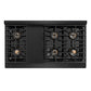 ZLINE 48 in. 6.7 cu. ft. Paramount Dual Fuel Range with 8 Burner DuoPro™ Cooktop and Dual Ovens in Black Stainless Steel, Open Box-Great Condition