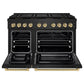 ZLINE Autograph Edition 48 in. 6.7 cu. ft. Paramount Dual Fuel Range with 8 Burner DuoPro™ Cooktop and Dual Ovens in Black Stainless Steel and Champagne Bronze Accents, Open Box-Great Condition