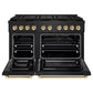 ZLINE Autograph Edition 48 in. 6.7 cu. ft. Paramount Dual Fuel Range with 8 Burner DuoPro™ Cooktop and Dual Ovens in Black Stainless Steel and Polished Gold Accents, Open Box-Good Condition