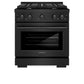 ZLINE 30 in. 4.2 cu. ft. Paramount Dual Fuel Range with 4 Burner Gas Cooktop and Electric Convection Oven in Black Stainless Steel, Open Box-Good Condition