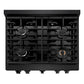 ZLINE 30 in. 4.2 cu. ft. Paramount Dual Fuel Range with 4 Burner Gas Cooktop and Electric Convection Oven in Black Stainless Steel, Open Box-Great Condition