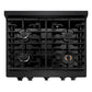 ZLINE 30 in. 4.2 cu. ft. Paramount Dual Fuel Range with 4 Burner Gas Cooktop and Electric Convection Oven in Black Stainless Steel, Open Box-Good Condition