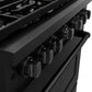 ZLINE 36 in. 5.2 cu. ft. Paramount Dual Fuel Range with 6 Burner Gas Cooktop and Electric Convection Oven in Black Stainless Steel, Open Box-Good Condition