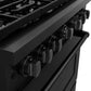 ZLINE 36 in. 5.2 cu. ft. Paramount Dual Fuel Range with 6 Burner Gas Cooktop and Electric Convection Oven in Black Stainless Steel, Open Box-Great Condition