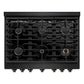 ZLINE 36 in. 5.2 cu. ft. Paramount Dual Fuel Range with 6 Burner Gas Cooktop and Electric Convection Oven in Black Stainless Steel, Open Box-Good Condition