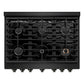 ZLINE 36 in. 5.2 cu. ft. Paramount Dual Fuel Range with 6 Burner Gas Cooktop and Electric Convection Oven in Black Stainless Steel, Open Box-Great Condition