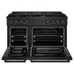 ZLINE 48 in. 6.7 cu. ft. Paramount Double Oven Dual Fuel Range with 8 Burner Gas Cooktop in Black Stainless Steel, Open Box-Great Condition