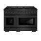 ZLINE 48 in. 6.7 cu. ft. Paramount Double Oven Dual Fuel Range with 8 Burner Gas Cooktop in Black Stainless Steel, Open Box-Good Condition