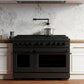 ZLINE 48 in. 6.7 cu. ft. Paramount Double Oven Dual Fuel Range with 8 Burner Gas Cooktop in Black Stainless Steel, Open Box-Good Condition