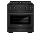 ZLINE 30 in. 4.2 cu. ft. Paramount Gas Range with 4 Burner Cooktop and Convection Gas Oven in Black Stainless Steel, Open Box-Great Condition