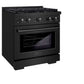 ZLINE 30 in. 4.2 cu. ft. Paramount Gas Range with 4 Burner Cooktop and Convection Gas Oven in Black Stainless Steel (SGRB2-30)