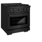 ZLINE 30 in. 4.2 cu. ft. Paramount Gas Range with 4 Burner Cooktop and Convection Gas Oven in Black Stainless Steel, Open Box-Great Condition