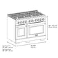 ZLINE 48 in. 6.7 cu. ft. Paramount Double Oven Gas Range with 8 Burner Cooktop in Black Stainless Steel, Open Box-Great Condition