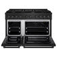 ZLINE 48 in. 6.7 cu. ft. Paramount Double Oven Gas Range with 8 Burner Cooktop in Black Stainless Steel, Open Box-Great Condition