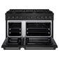 ZLINE 48 in. 6.7 cu. ft. Paramount Double Oven Gas Range with 8 Burner Cooktop in Black Stainless Steel, Open Box-Great Condition