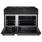 ZLINE 48 in. 6.7 cu. ft. Paramount Double Oven Gas Range with 8 Burner Cooktop in Black Stainless Steel, Open Box-Good Condition
