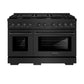 ZLINE 48 in. 6.7 cu. ft. Paramount Double Oven Gas Range with 8 Burner Cooktop in Black Stainless Steel, Open Box-Great Condition