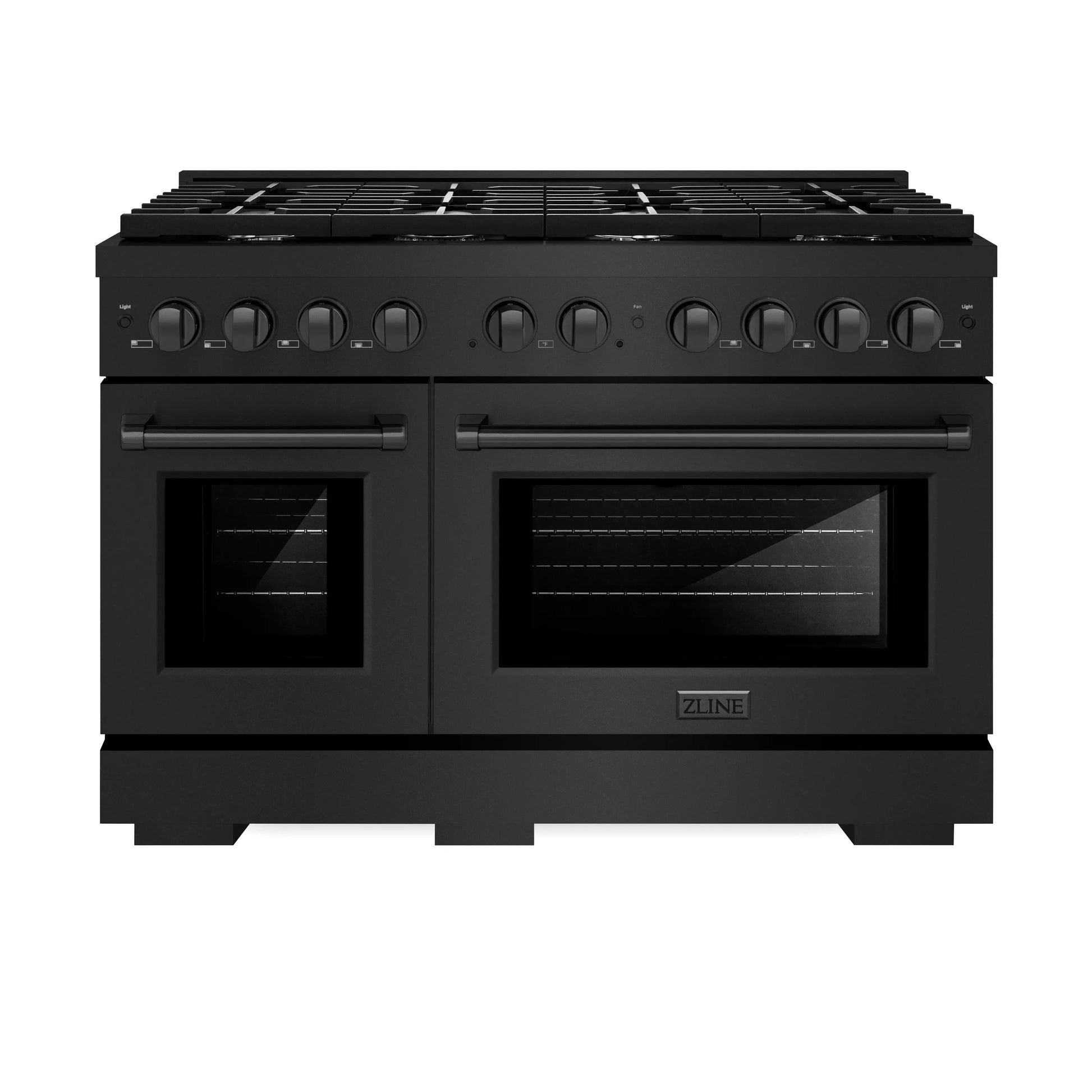 ZLINE 48 in. 6.7 cu. ft. Paramount Double Oven Gas Range with 8 Burner Cooktop in Black Stainless Steel, Open Box-Great Condition