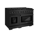 ZLINE 48 in. 6.7 cu. ft. Paramount Double Oven Gas Range with 8 Burner Cooktop in Black Stainless Steel, Open Box-Great Condition main image.