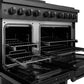 ZLINE 48 in. 6.7 cu. ft. Paramount Double Oven Gas Range with 8 Burner Cooktop in Black Stainless Steel, Open Box-Great Condition