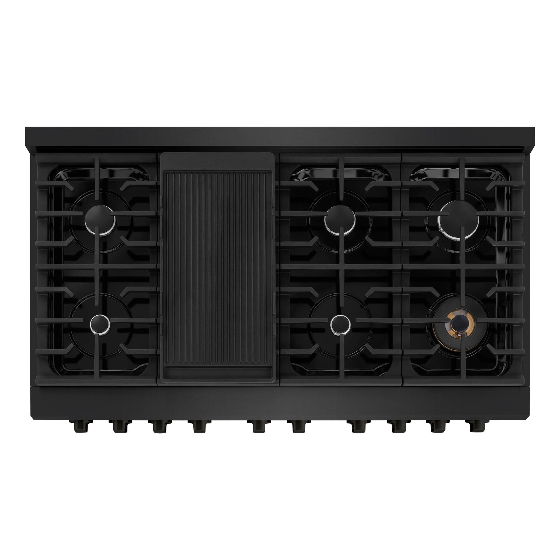 ZLINE 48 in. 6.7 cu. ft. Paramount Double Oven Gas Range with 8 Burner Cooktop in Black Stainless Steel, Open Box-Great Condition
