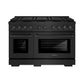 ZLINE 48 in. 6.7 cu. ft. Paramount Gas Range with 8 Burner DuoPro™ Cooktop and Dual Ovens in Black Stainless Steel, Open Box-Good Condition