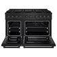ZLINE 48 in. 6.7 cu. ft. Paramount Gas Range with 8 Burner DuoPro™ Cooktop and Dual Ovens in Black Stainless Steel, Open Box-Great Condition