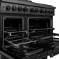 ZLINE 48 in. 6.7 cu. ft. Paramount Gas Range with 8 Burner DuoPro™ Cooktop and Dual Ovens in Black Stainless Steel, Open Box-Good Condition