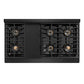 ZLINE 48 in. 6.7 cu. ft. Paramount Gas Range with 8 Burner DuoPro™ Cooktop and Dual Ovens in Black Stainless Steel, Open Box-Good Condition