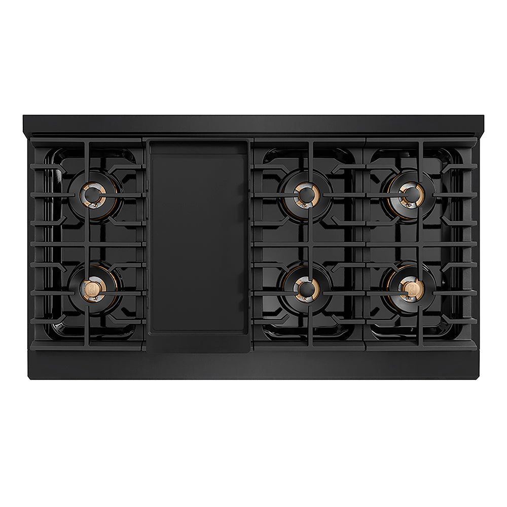ZLINE 48 in. 6.7 cu. ft. Paramount Gas Range with 8 Burner DuoPro™ Cooktop and Dual Ovens in Black Stainless Steel, Open Box-Good Condition