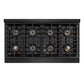 ZLINE 48 in. 6.7 cu. ft. Paramount Gas Range with 8 Burner DuoPro™ Cooktop and Dual Ovens in Black Stainless Steel, Open Box-Good Condition