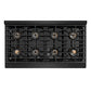ZLINE 48 in. 6.7 cu. ft. Paramount Gas Range with 8 Burner DuoPro™ Cooktop and Dual Ovens in Black Stainless Steel, Open Box-Great Condition